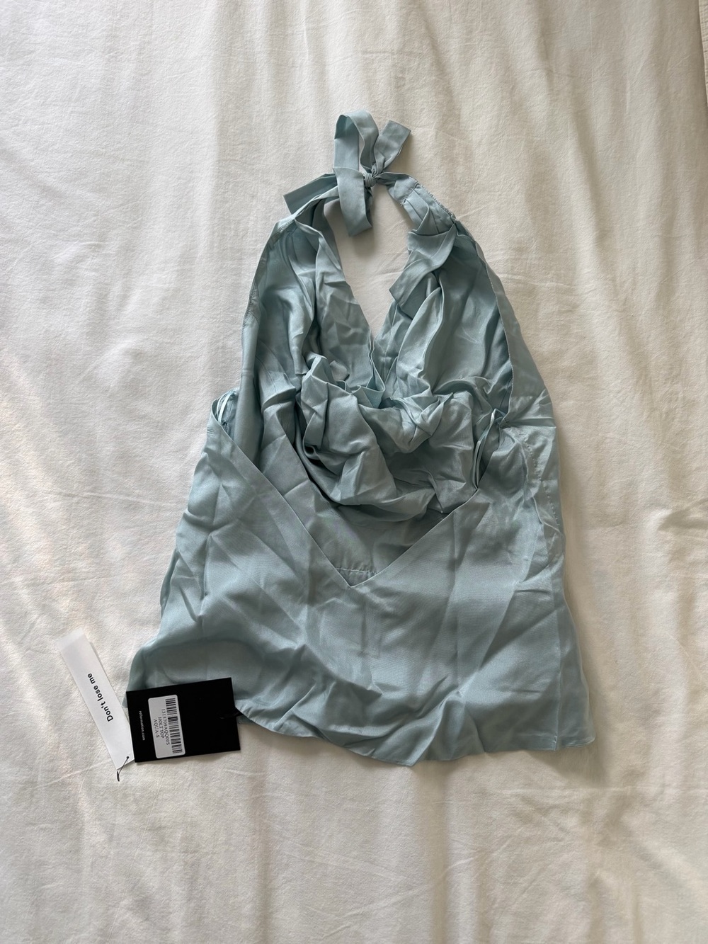 BNWT! Reformation Aqua 100% Silk Holt Halter Top - Picture 4 of 5